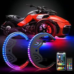 3-Wheel Motorcycle LED Flows Chasings Wheel Ring Lights for Spyder 2010-2020