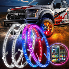 Beatto Chasing Color With Pure White Double Row Wheel Ring Lights For ATV/UTV/SXS/Jeep/Truck/Car