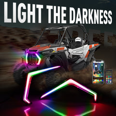 Polaris RZR XP LED Turn Signal Fang Light With App+RF Remote Control