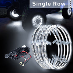 Beatto Pure White Double Row Wheel Lights for ATV/UTV/SXS/Jeep/Truck/Car