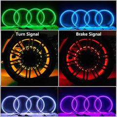 Beatto RGB LED Single & Double Row Wheel Ring Light Kit with App+RF Remote Control for ATV/UTV/SXS/Jeep/Truck/Car