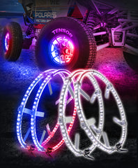 Beatto Chasing Color With Pure White Double Row Wheel Ring Lights For ATV/UTV/SXS/Jeep/Truck/Car