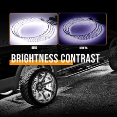 Beatto Pure White Double Row Wheel Lights for ATV/UTV/SXS/Jeep/Truck/Car