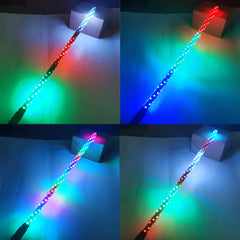 Beatto RF Remote Control RGB LED Whips Light with Dacning/Chasing Light