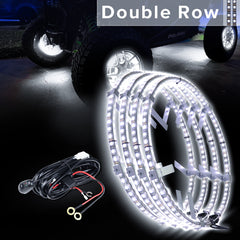 Beatto Pure White Double Row Wheel Lights for ATV/UTV/SXS/Jeep/Truck/Car